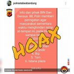 Imbauan BIN dan Densus 88 di 5 Lokasi di Kota Bandung Hoax